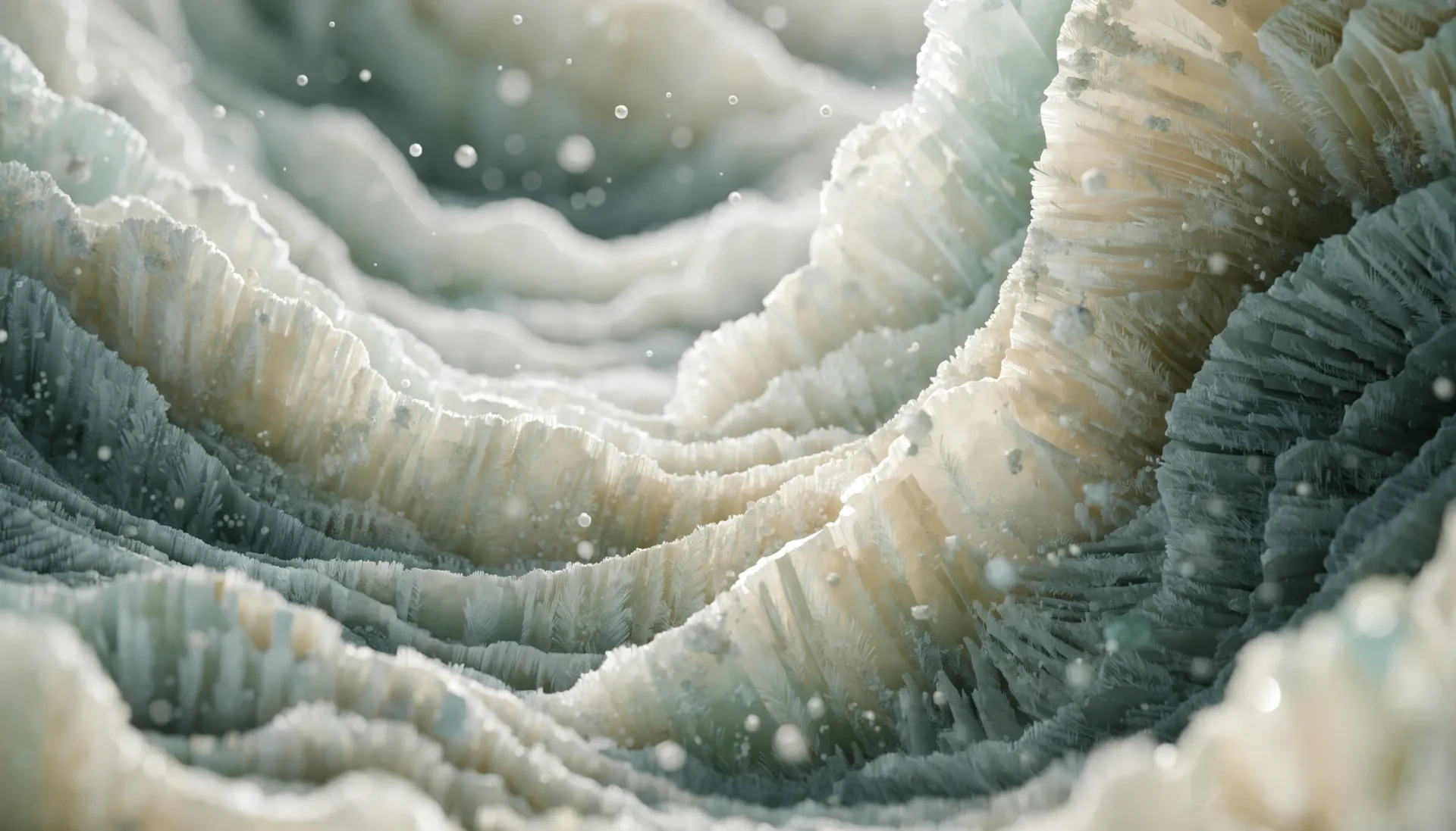 An artistic interpretation of hydroxyapatite — the mineral that forms tooth enamel